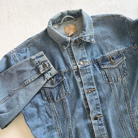 Open Trails Womens Denim Jacket 16/18 Authentic Stone Wash Jean Grunge Western - Picture 1 of 7